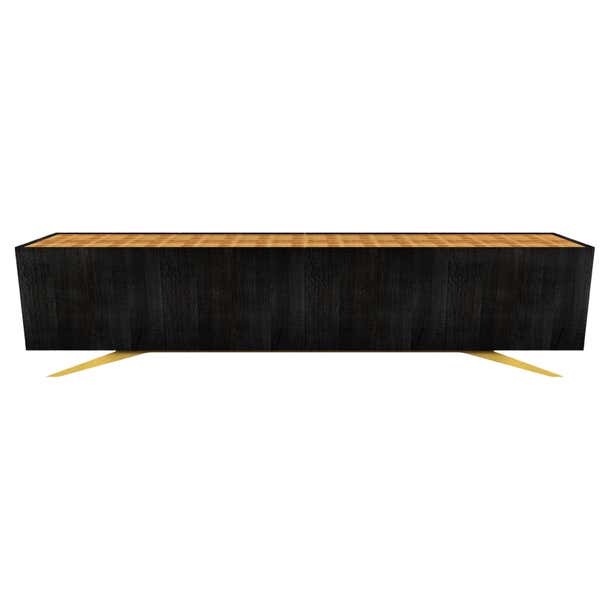 Black Rectangular Wood Contemporary Gold Treasure Shrine By Christian ...