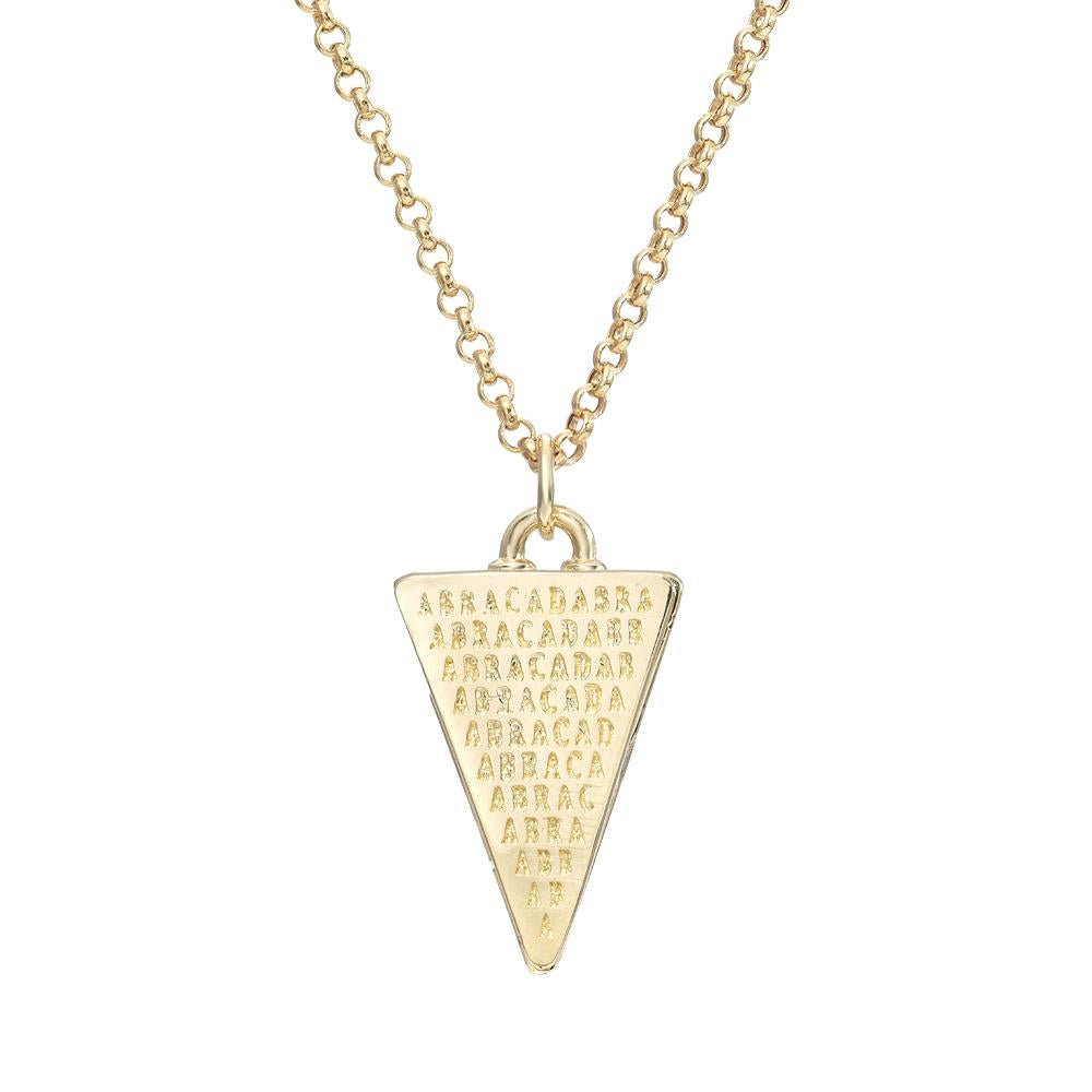14k Gold Dreiecks Abracadabra-Medaillon Talisman im Zustand „Neu“ in Los Angeles, CA
