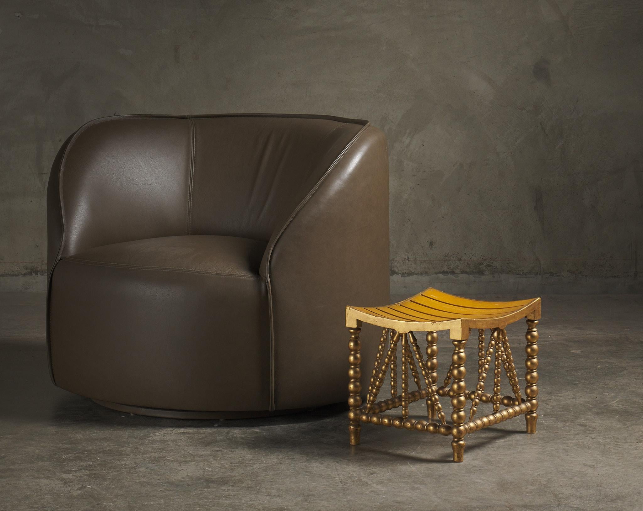 20th Century Gold Trimmed Thebes Stool, C1910 For Sale