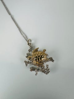 Gold turtle Florida turtle pendant necklace 14KT gold