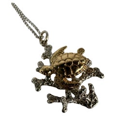 Gold turtle Florida turtle pendant necklace 14KT gold