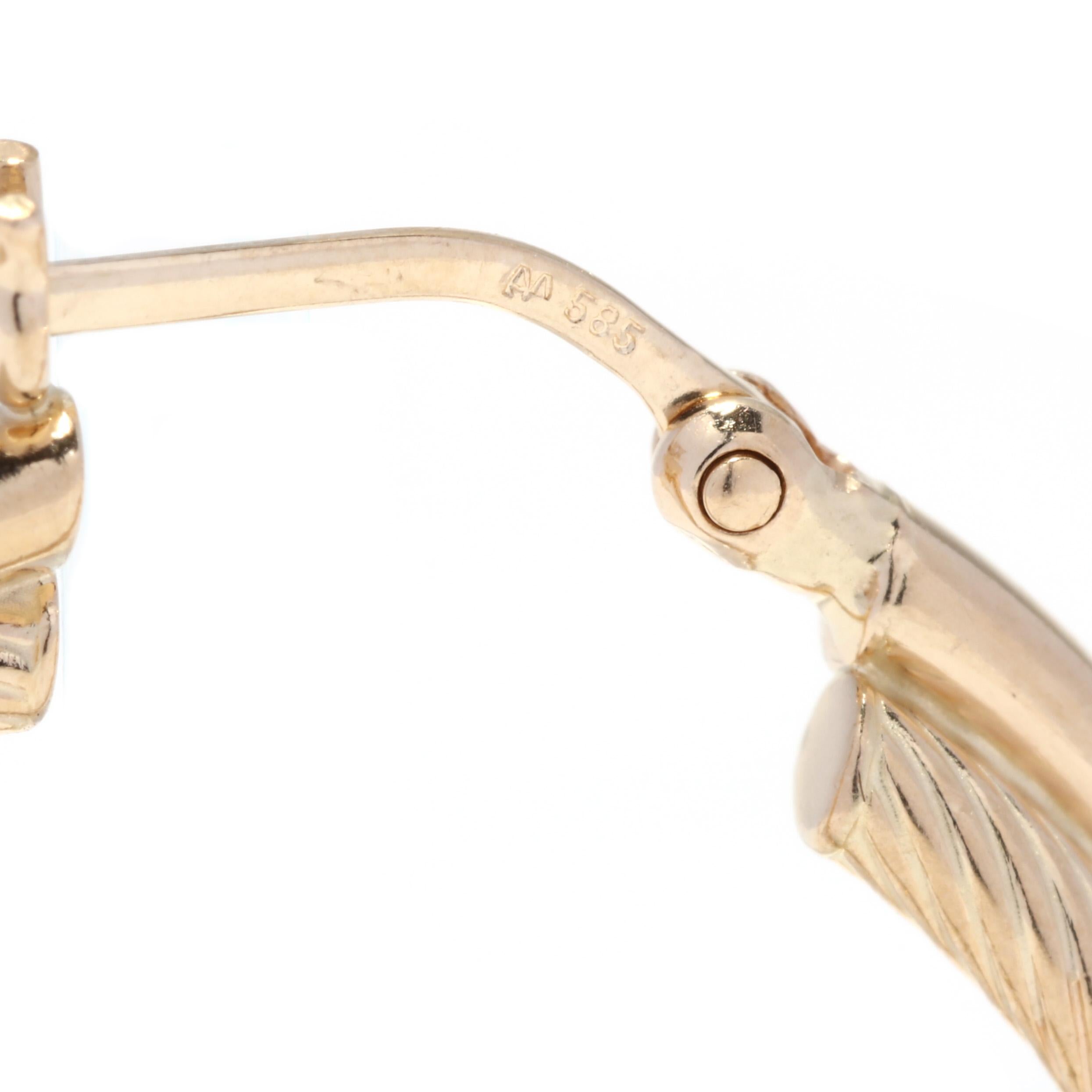 Gold Twist Doppelreihige Creolen, 14K Gold, Crossover Kabel-Ohrringe für Damen oder Herren