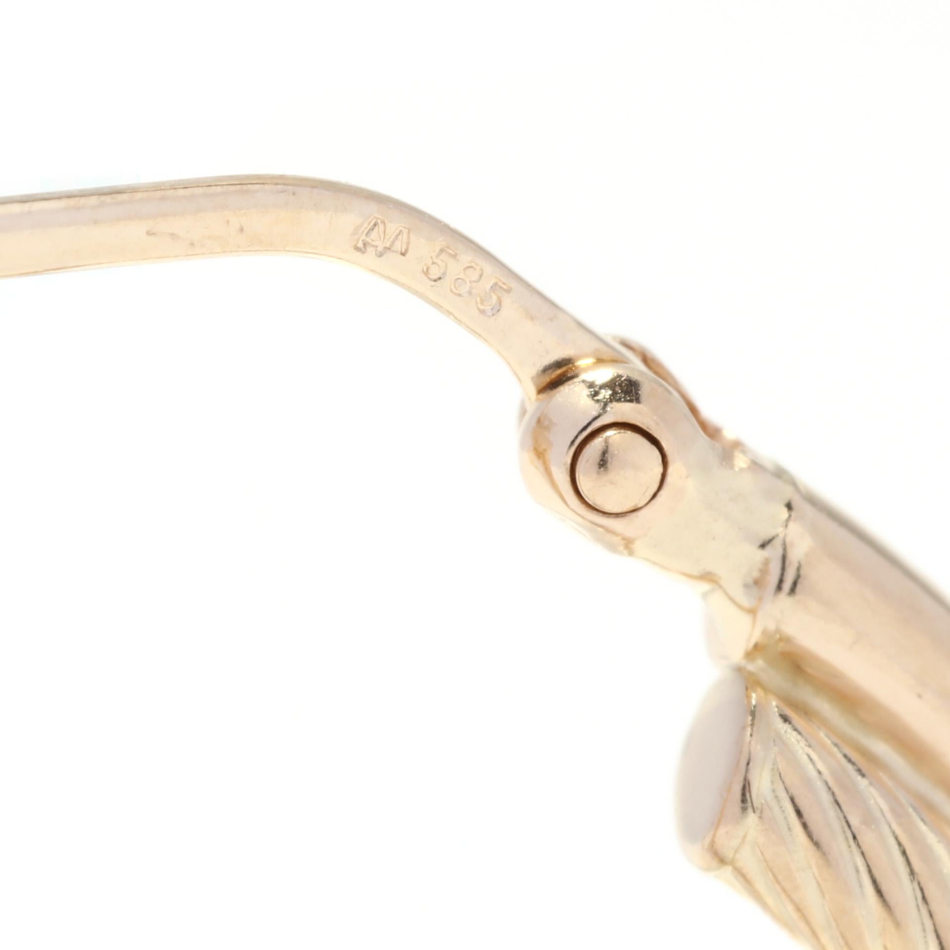 Gold Twist Doppelreihige Creolen, 14K Gold, Crossover Kabel-Ohrringe 1