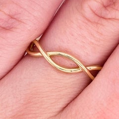 Gold Twisted Ring, 14 Karat Yellow Gold Twisted Stackable Band, LR51926Y4JJJ