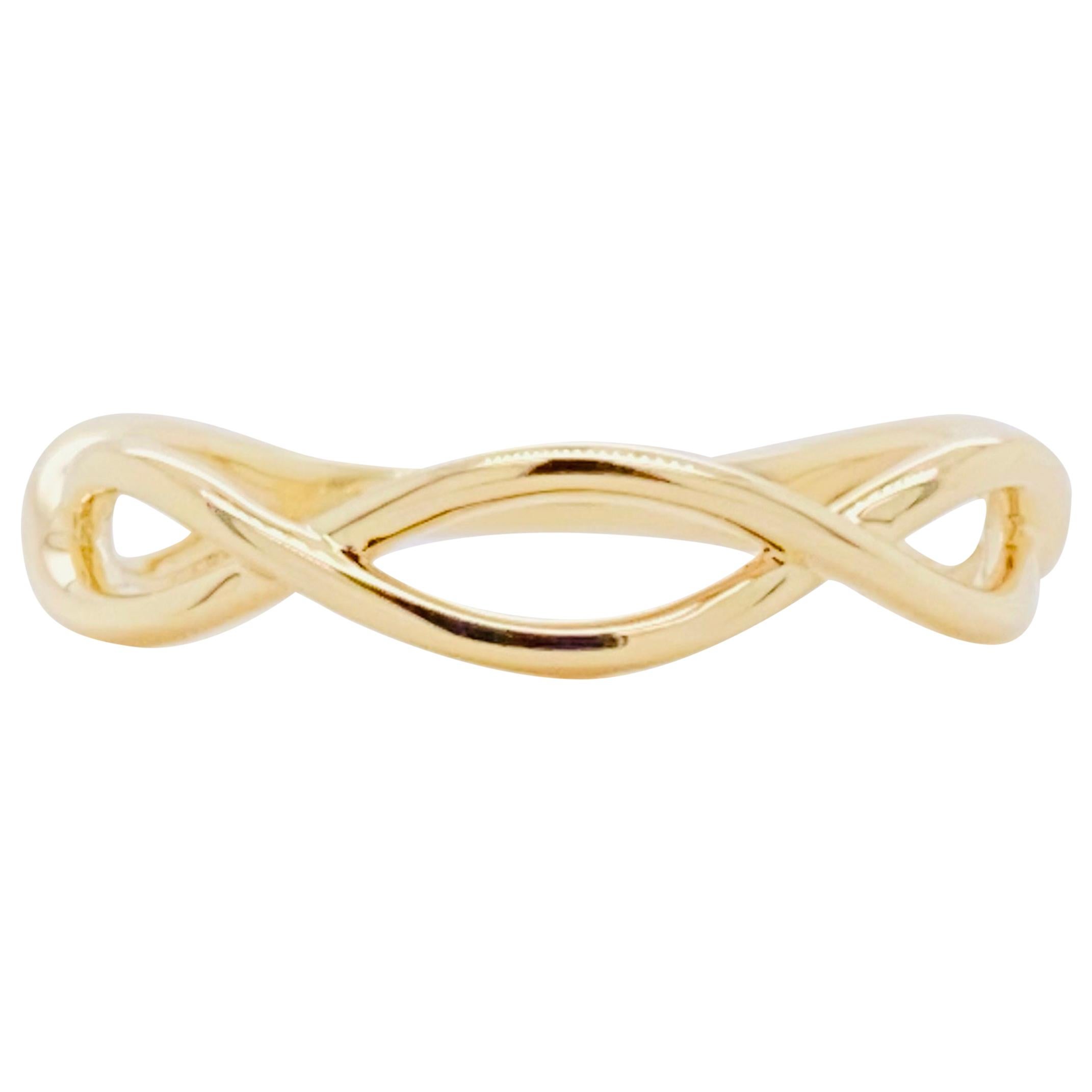 Gold Twisted Ring, 14 Karat Yellow Gold Twisted Stackable Band, LR51926Y4JJJ