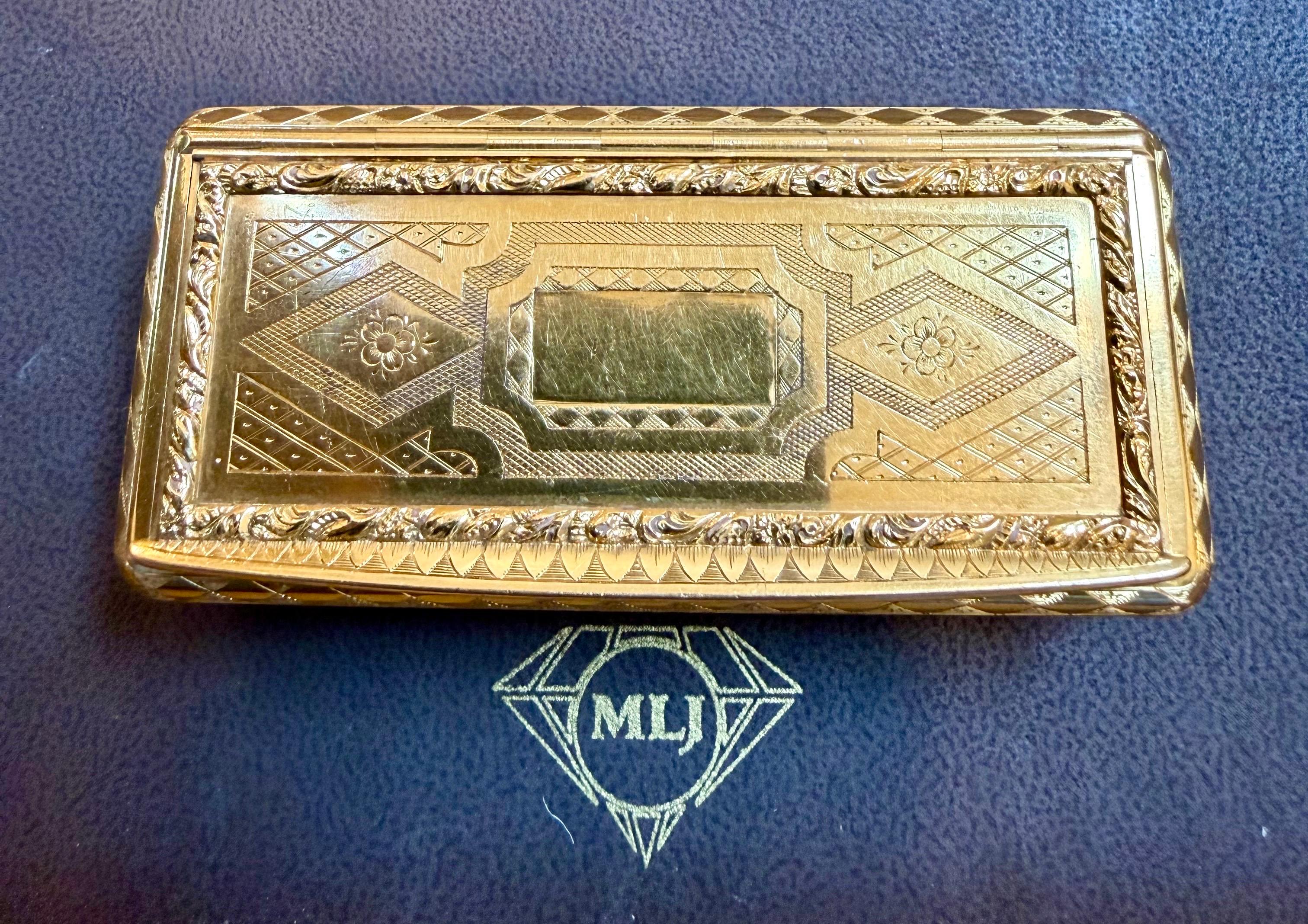 Coffret utilitaire en or 22 carats 130 gm, superbe coffret à côtes en or français des années 1870 en vente 10