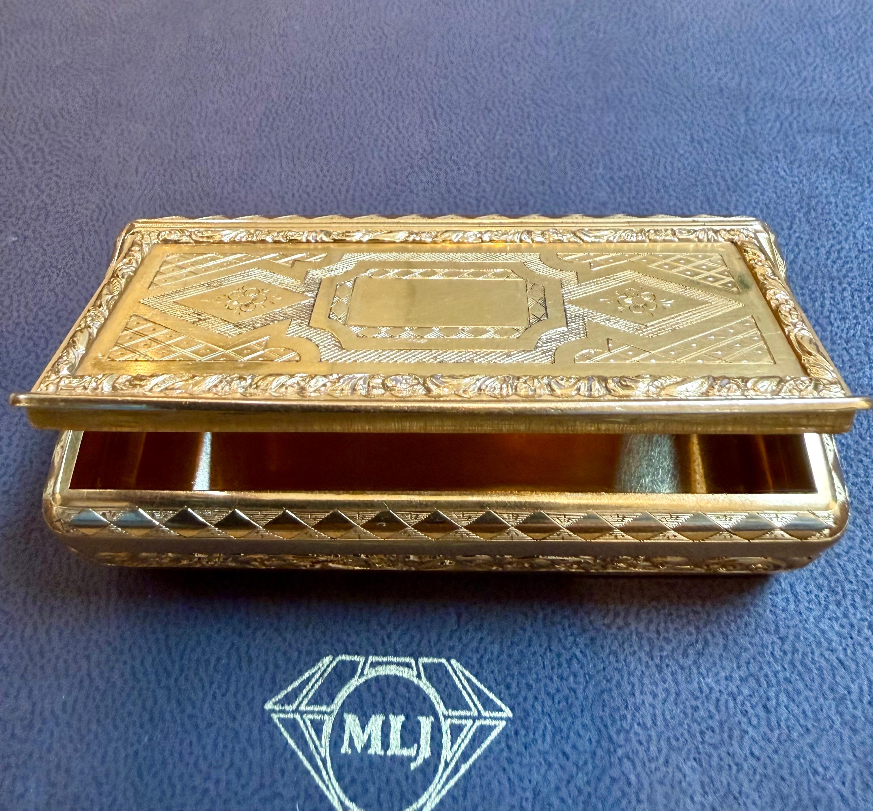 Coffret utilitaire en or 22 carats 130 gm, superbe coffret à côtes en or français des années 1870 en vente 12