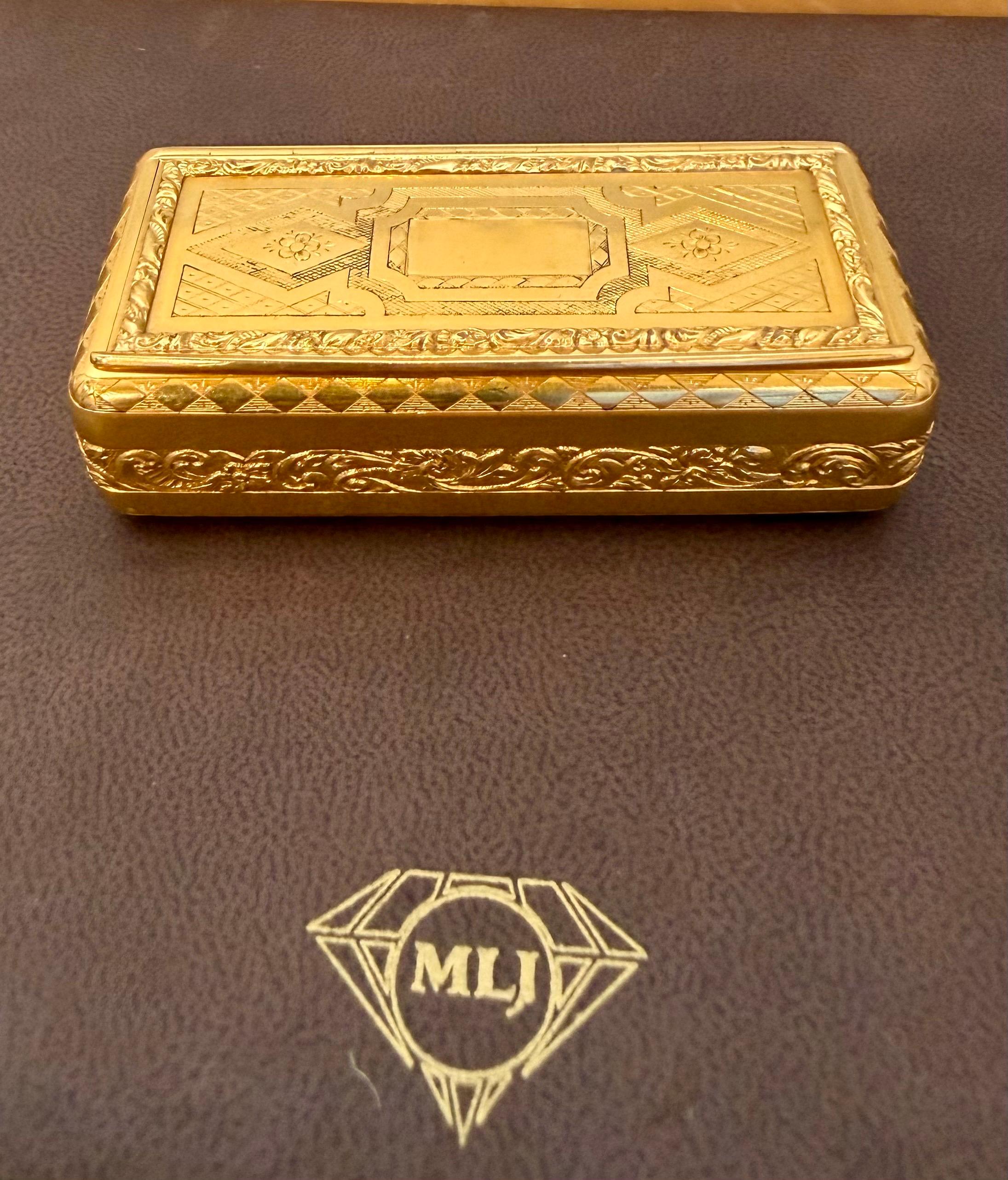 Coffret utilitaire en or 22 carats 130 gm, superbe coffret à côtes en or français des années 1870 Excellent état - En vente à New York, NY