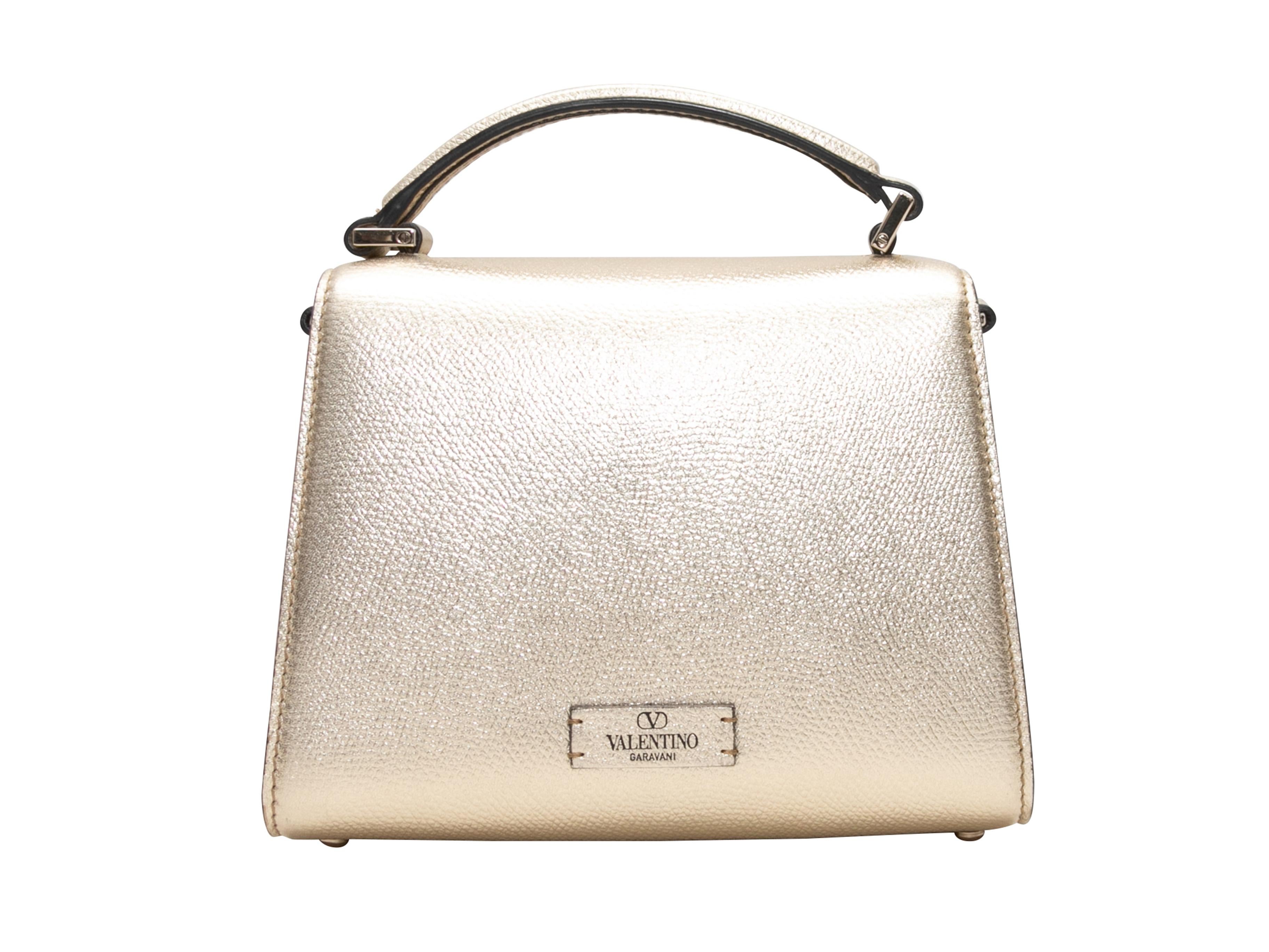 Gold Valentino Mini Vsling Crystal Logo Bag In Good Condition In New York, NY