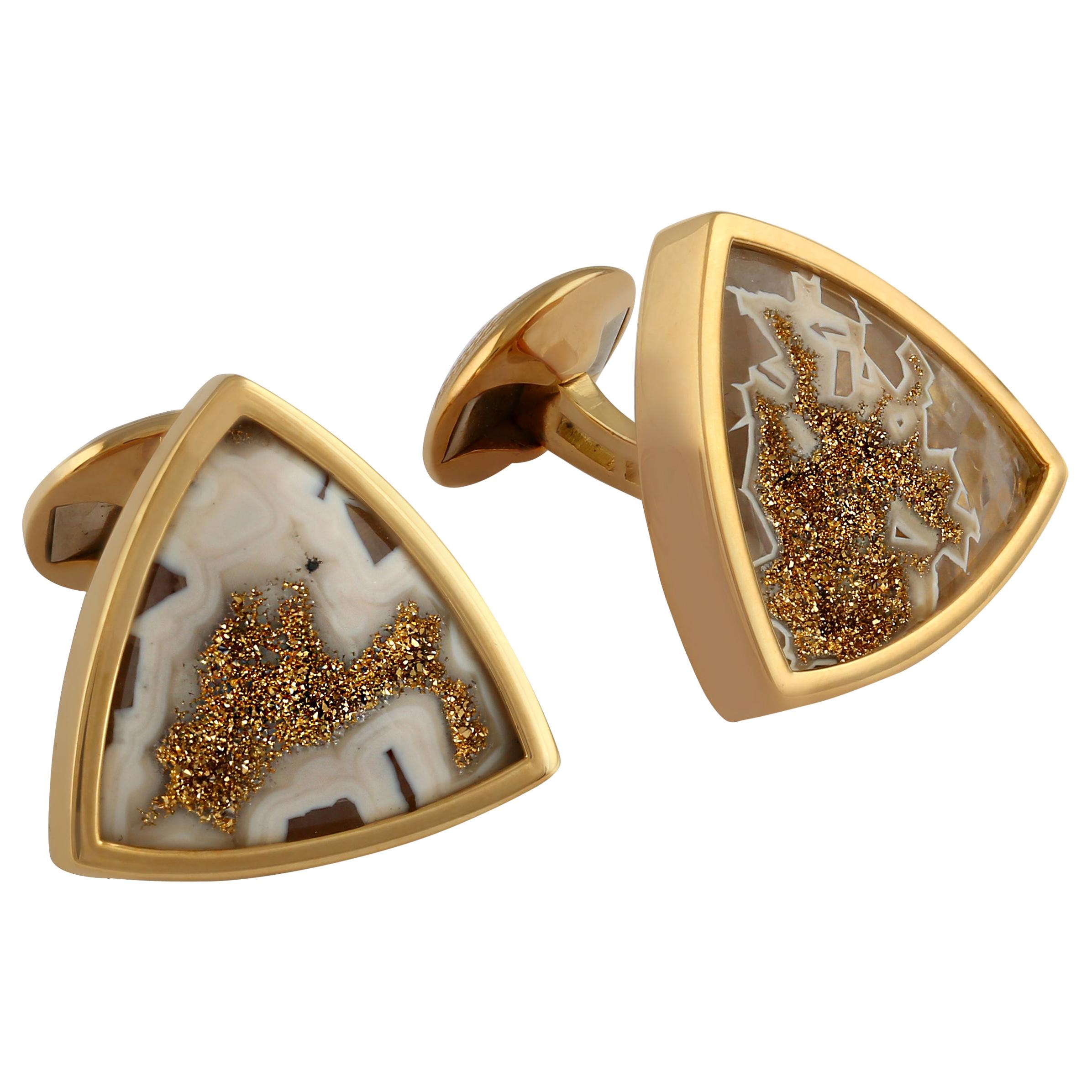 Gold Valley Drusy '26.80 Carat' and Yellow Gold from Brazil For Sale