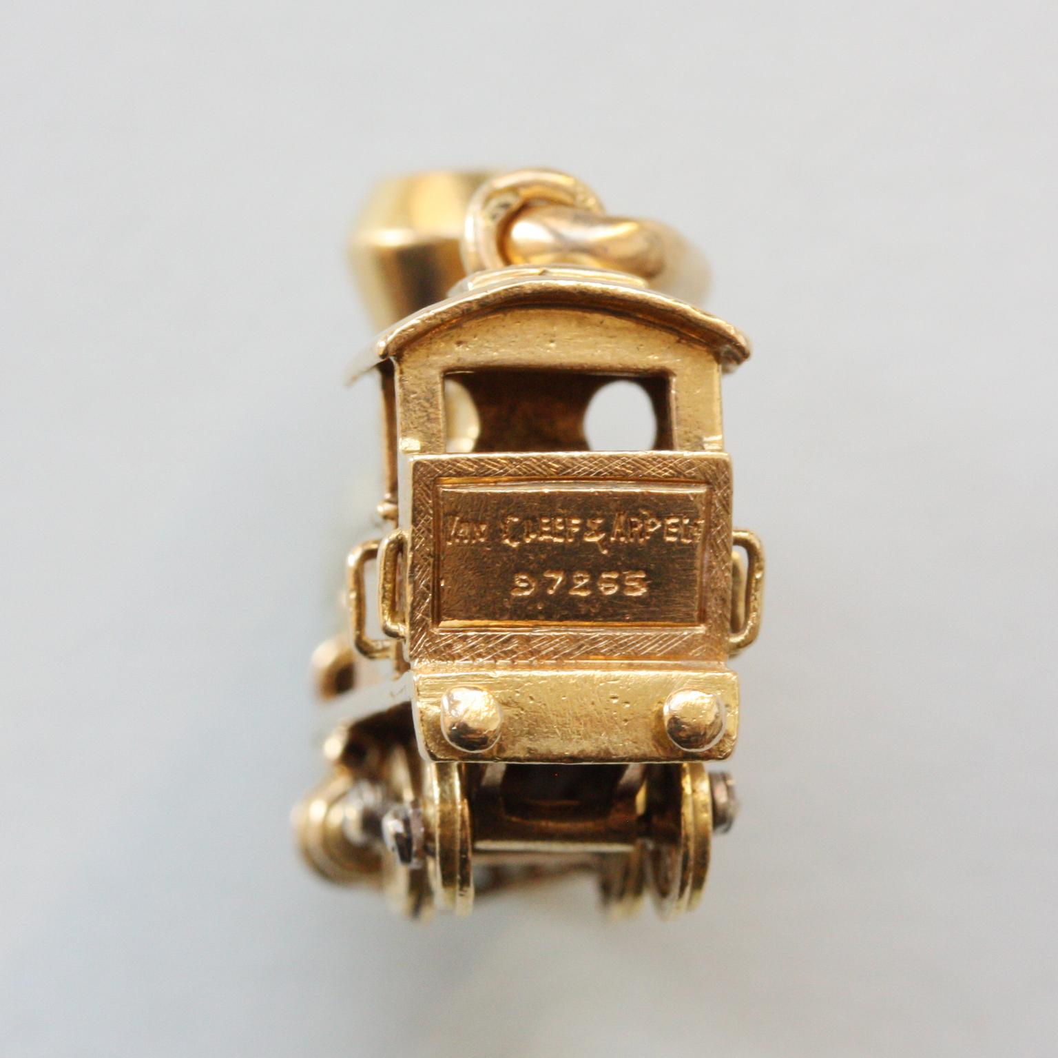 Women's or Men's Gold Van Cleef & Arpels Locomotive Charm For Sale