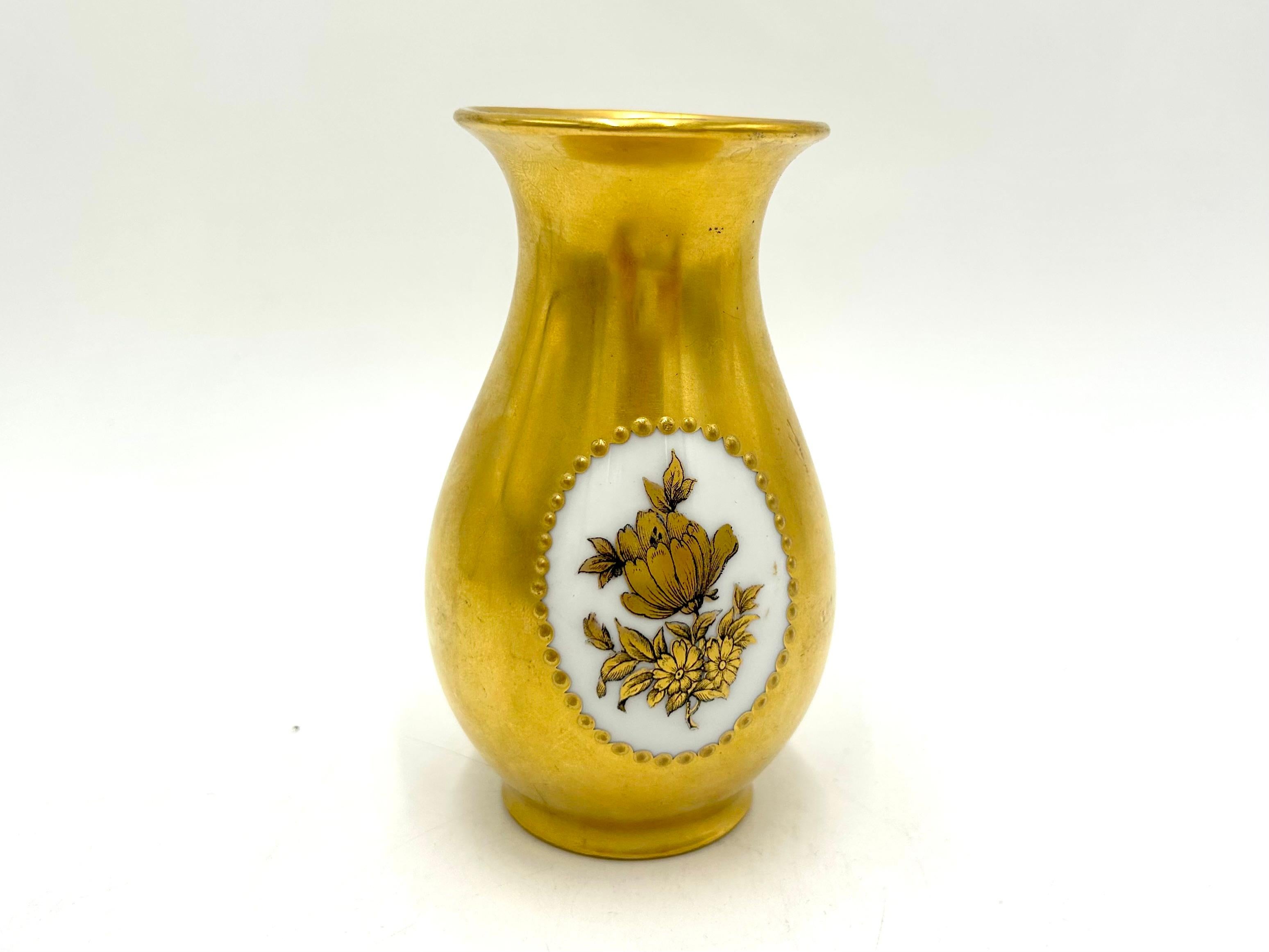Gold Vase, Rosenthal, Germany, 1930 In Good Condition In Chorzów, PL