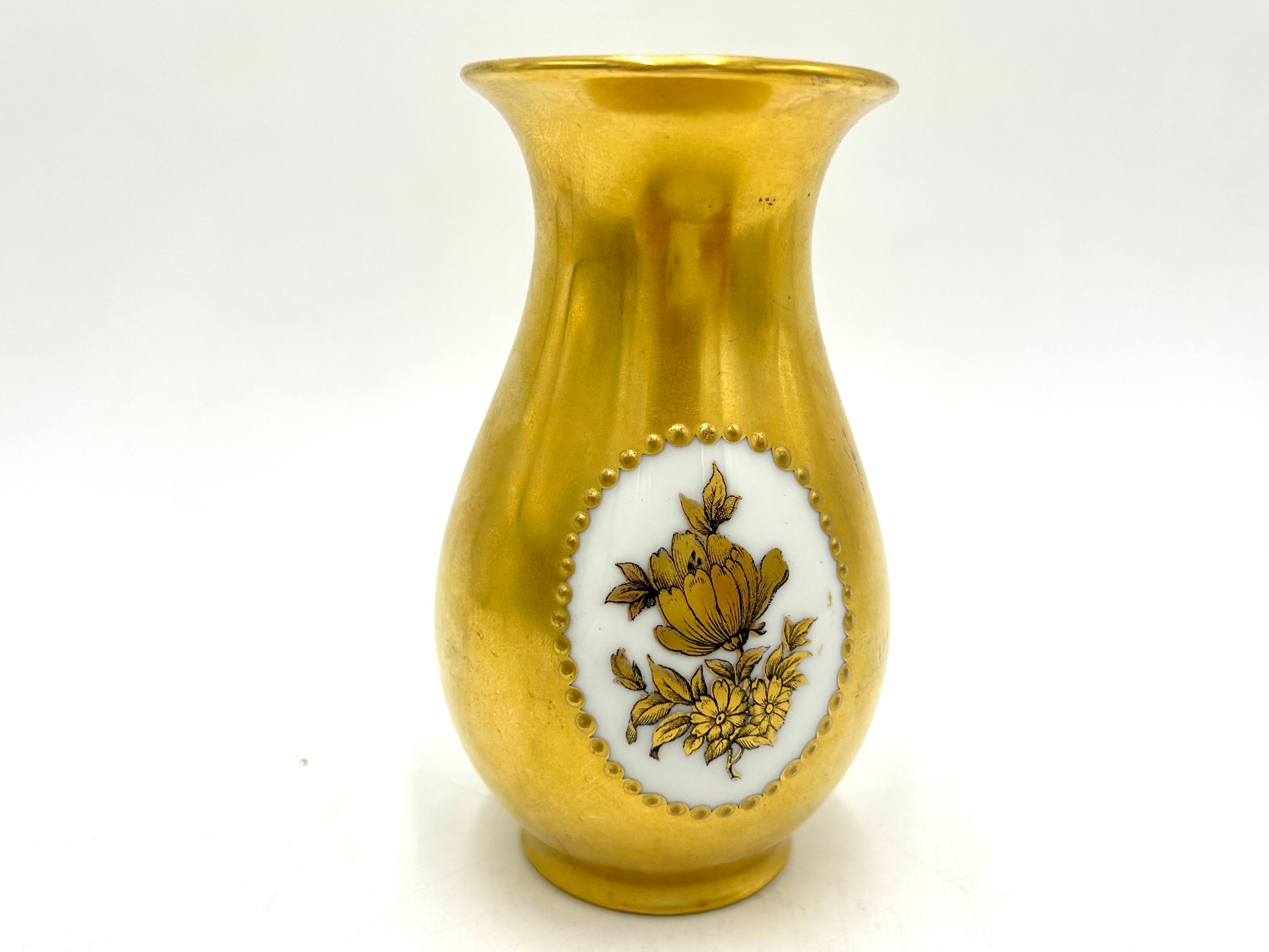 Porcelain Gold Vase, Rosenthal, Germany, 1930