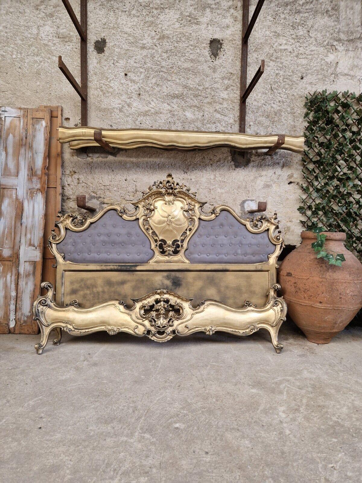 Wood Gold Italian Venetian Bed & Bedside Cabinets