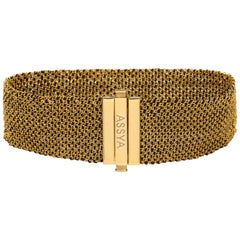 Gold Vermeil and Black Silk Woven Bracelet