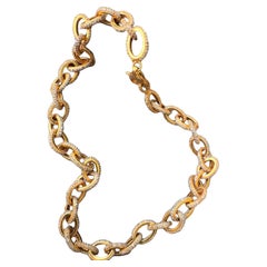 Gold Vermeil and diamond link necklace