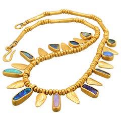 Gold Vermeil Boulder Opal Necklace