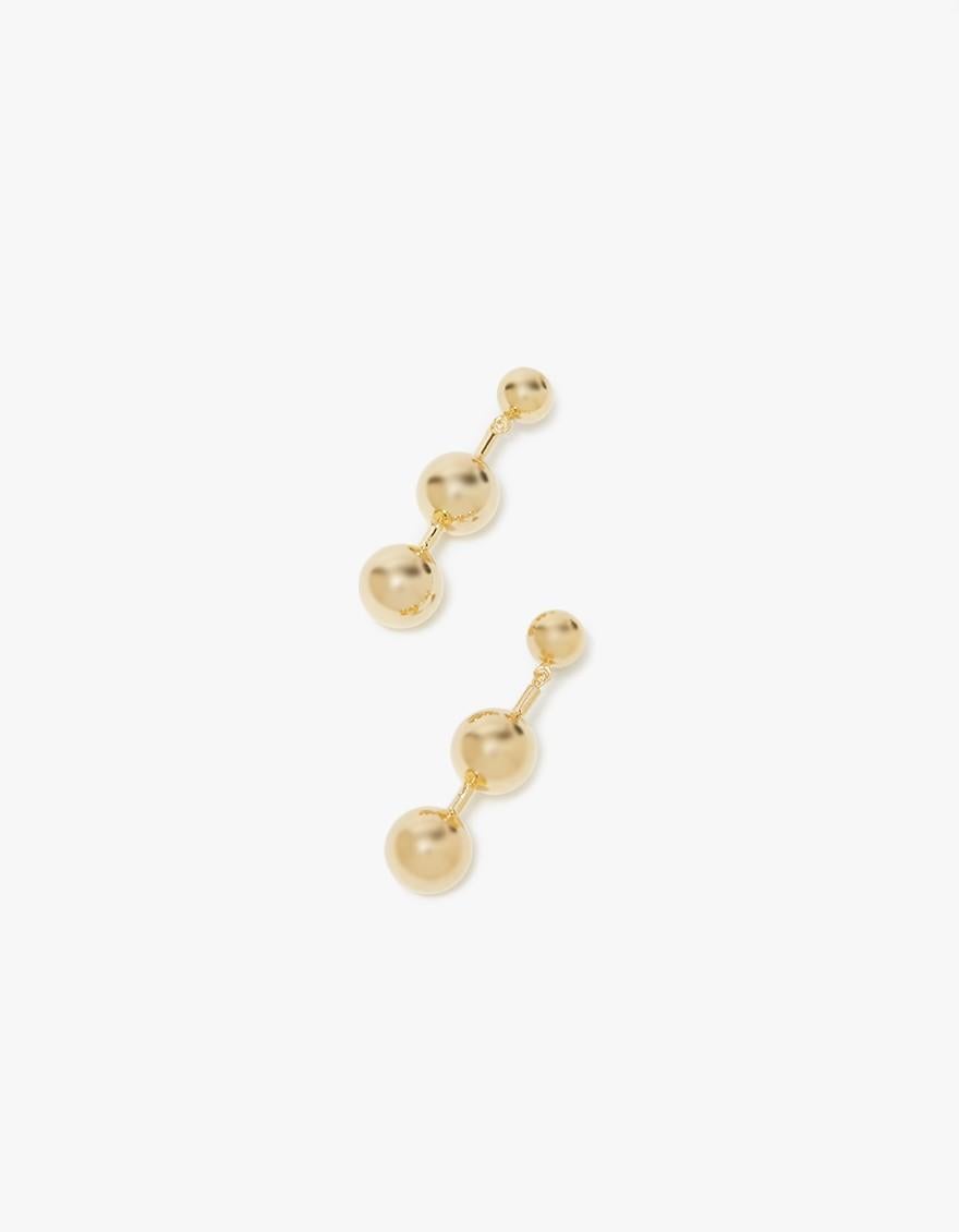 AGMES 18k Gold Vermeil Circular Drop Earrings In New Condition In New York, NY