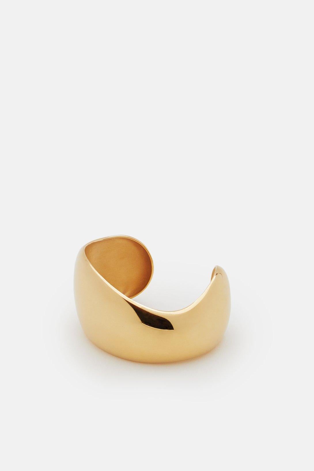 Contemporary Gold Vermeil Curved Organic Cuff Bracelet