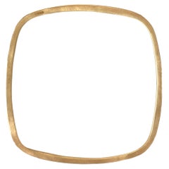 Gold Vermeil Hand Forged Square Box Bangle, Size Large