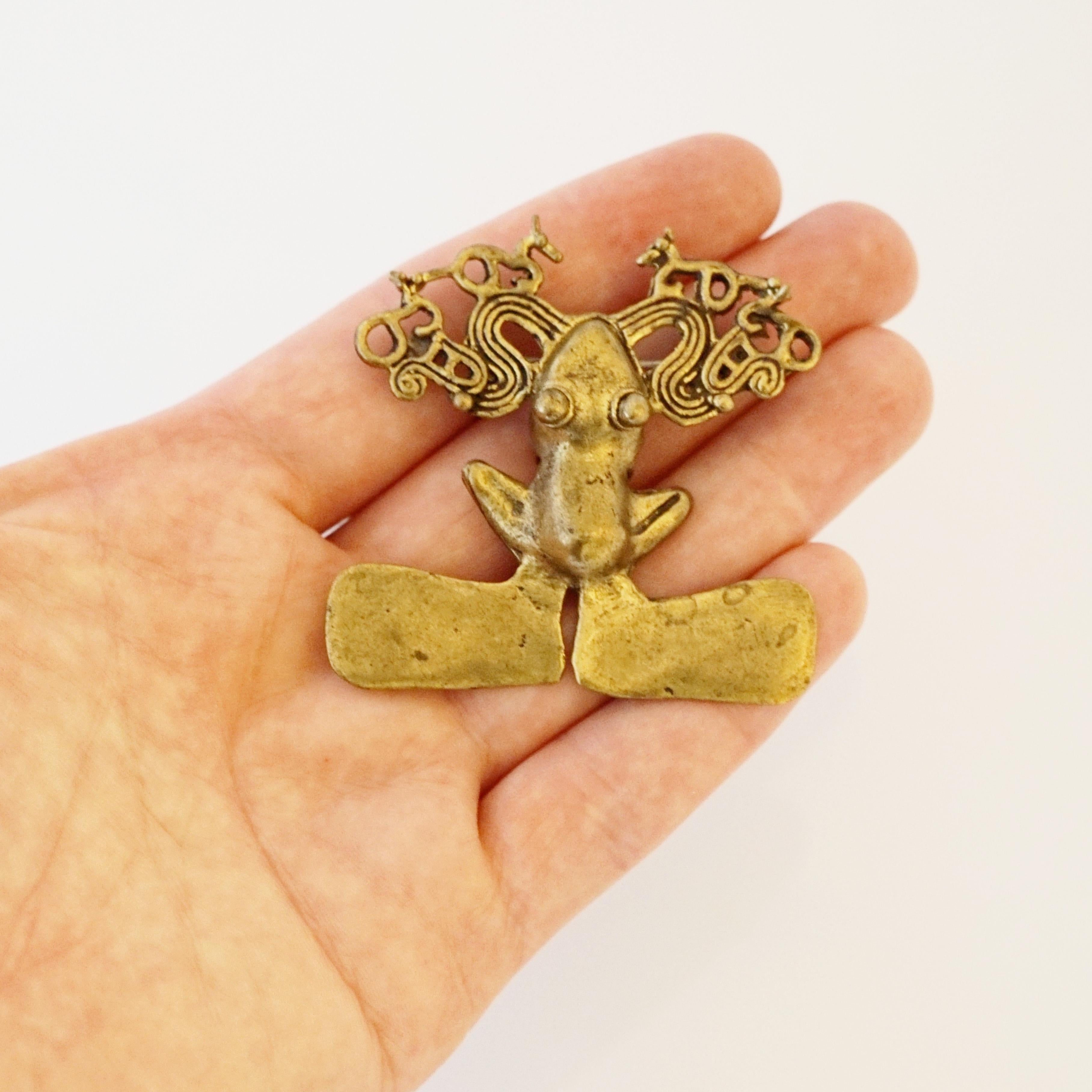 Women's Gold Vermeil Museum Reproduction Chiriqui Frog Brooch For Sale