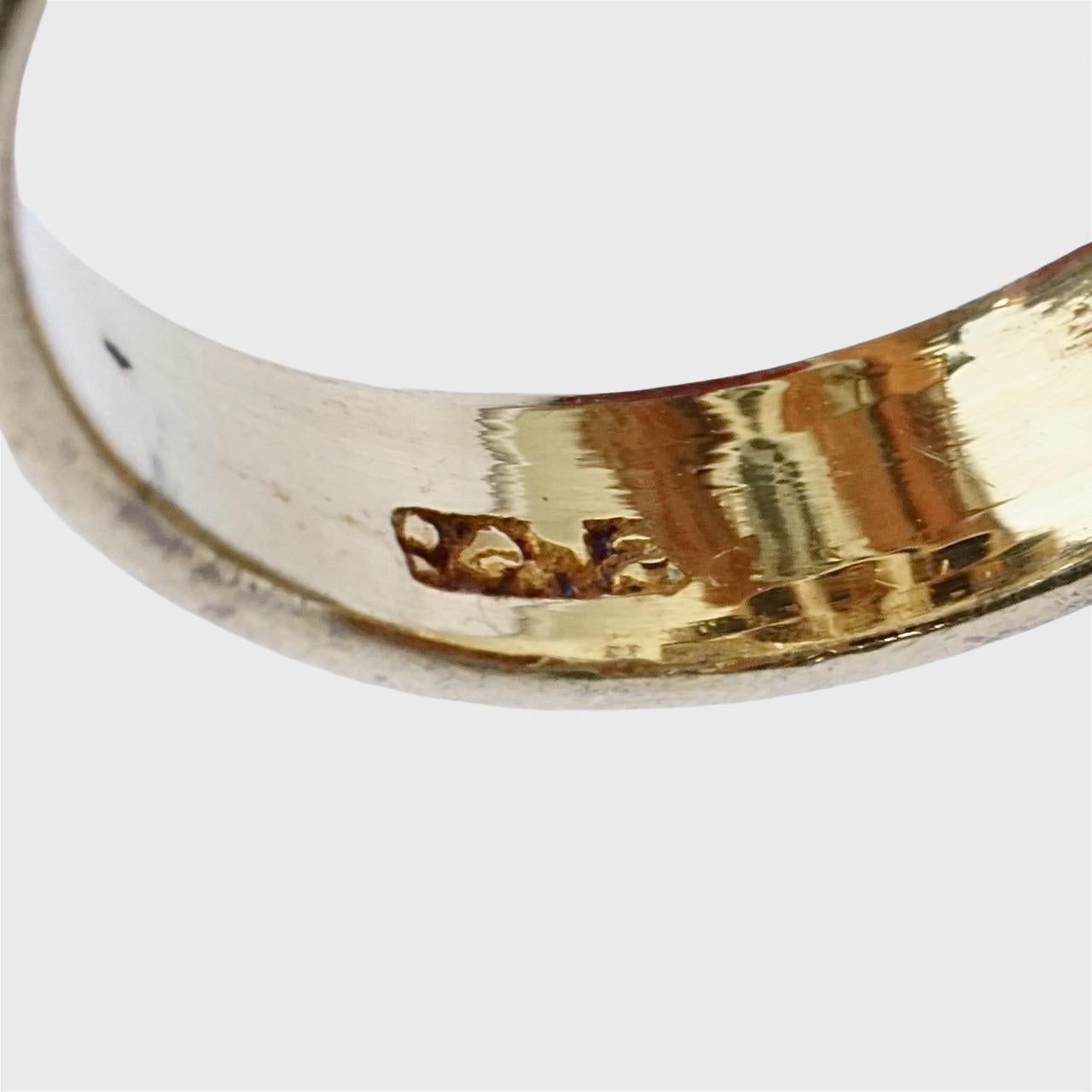 Anello Cocktail in Vermeil d'Oro su Argento Sterling Quarzo al Limone e Zaffiro Blu in vendita 1