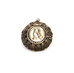 Gold Vermeil Over 800 Silver Rosary with Round Filigree Box Pendant