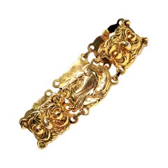 Vintage Gold Vermeil over Sterling Silver Sterling Craft by Coro Panel Bracelet