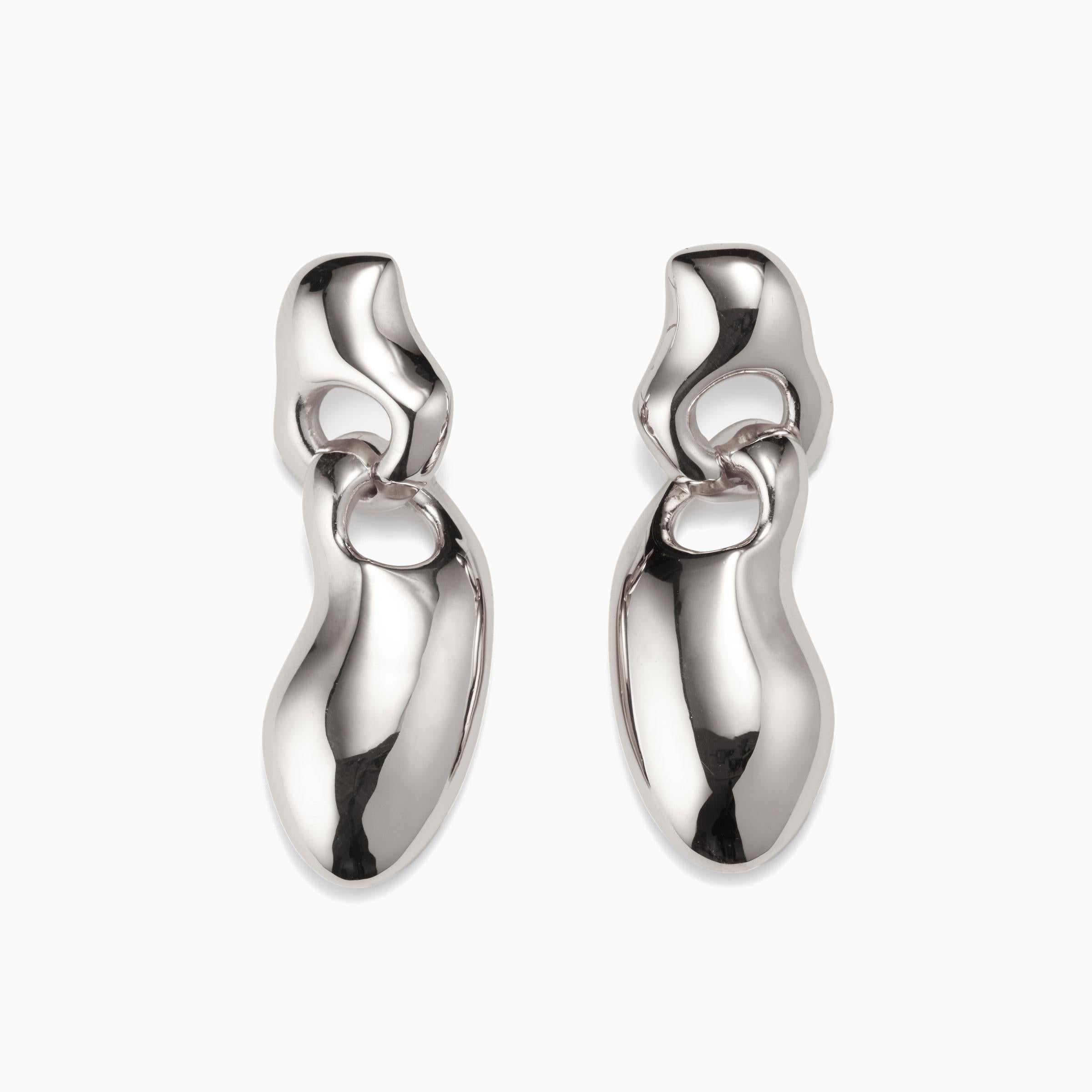 Contemporary AGMES 18kt Gold Vermeil Sculptural Lightweight Statement Dangle Drop Earrings