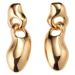 AGMES 18kt Gold Vermeil Sculptural Lightweight Statement Dangle Drop Earrings