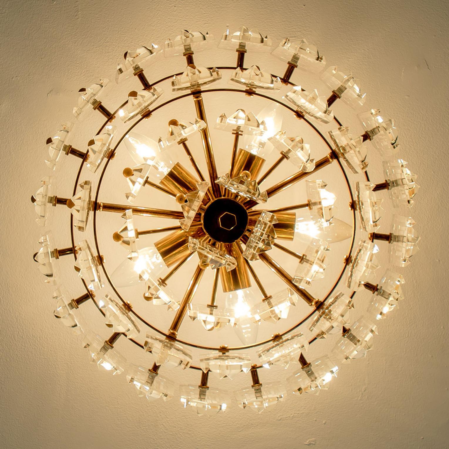 Lampadario verticale in vetro di J.T. Kalmar, anni '60 in vendita 2