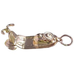 Retro Gold Vespa Charm