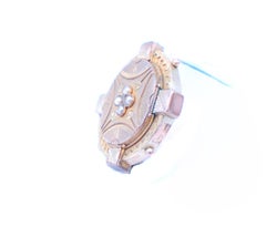 Gold Victorian Hidden Picture Locket Pin Pearl