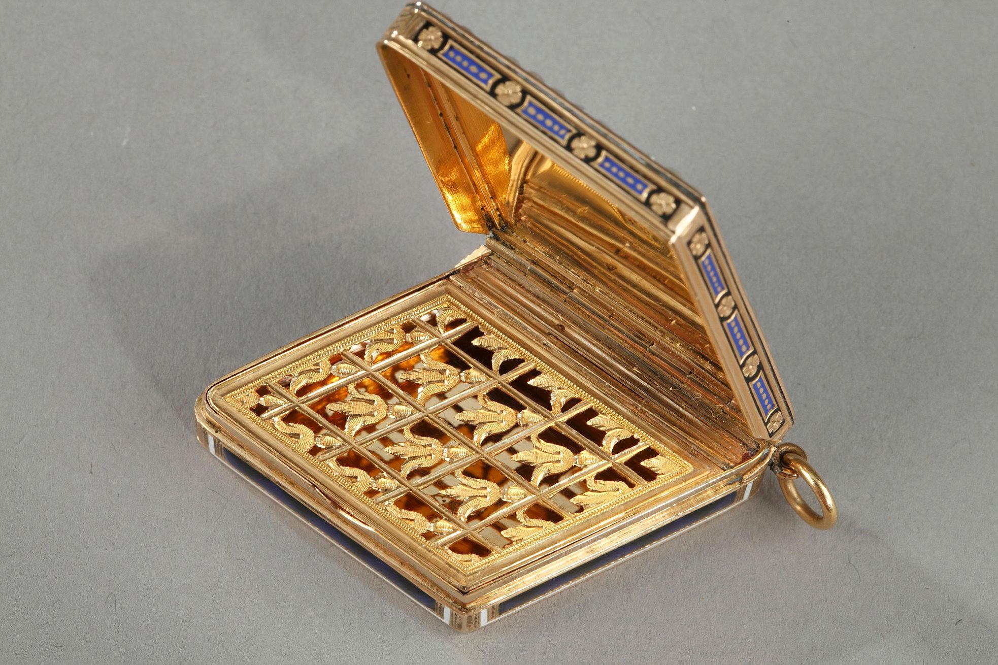Vinaigrette in oro con perle e smalto, fine del XVIII secolo, opera svizzera in vendita 3