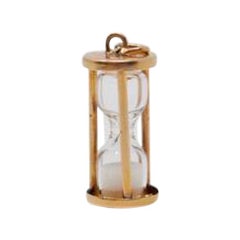 Gold Vintage 14 Karat with Crystal Hourglass Charm