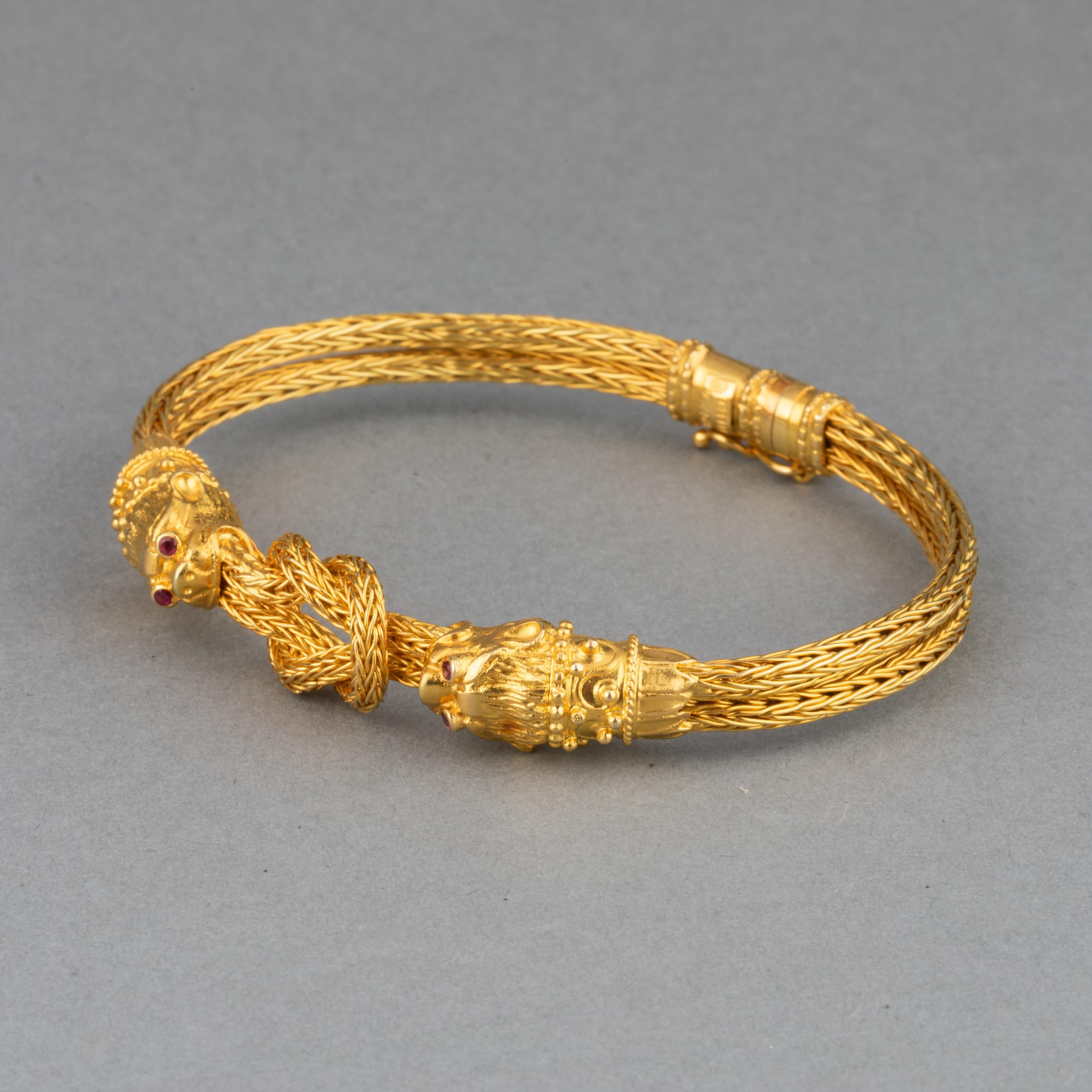 Goldenes Vintage-Armband von Lalaounis im Zustand „Gut“ in Saint-Ouen, FR