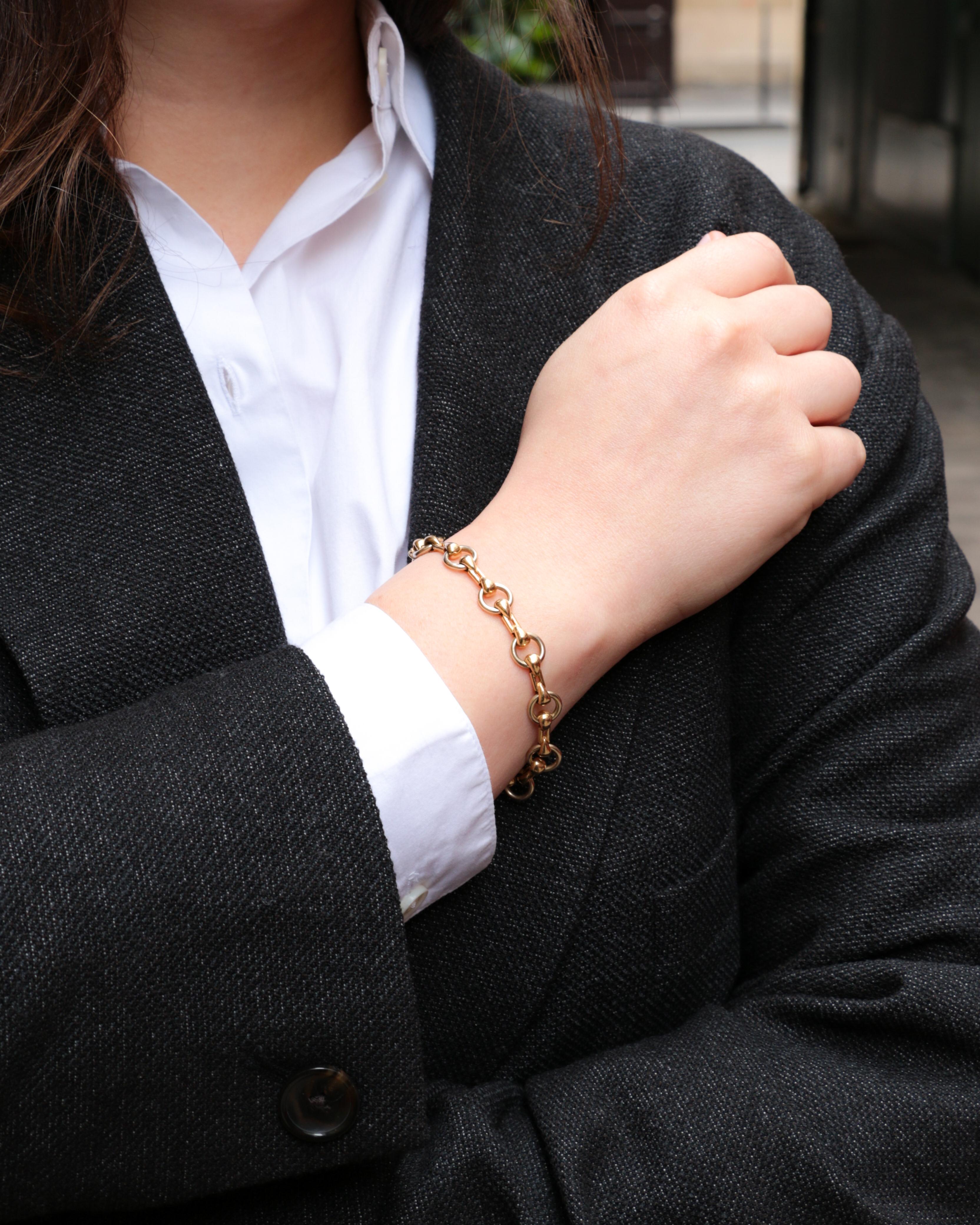 Gold Vintage Cartier-Armband „Nouveau JCC“ Modell 7