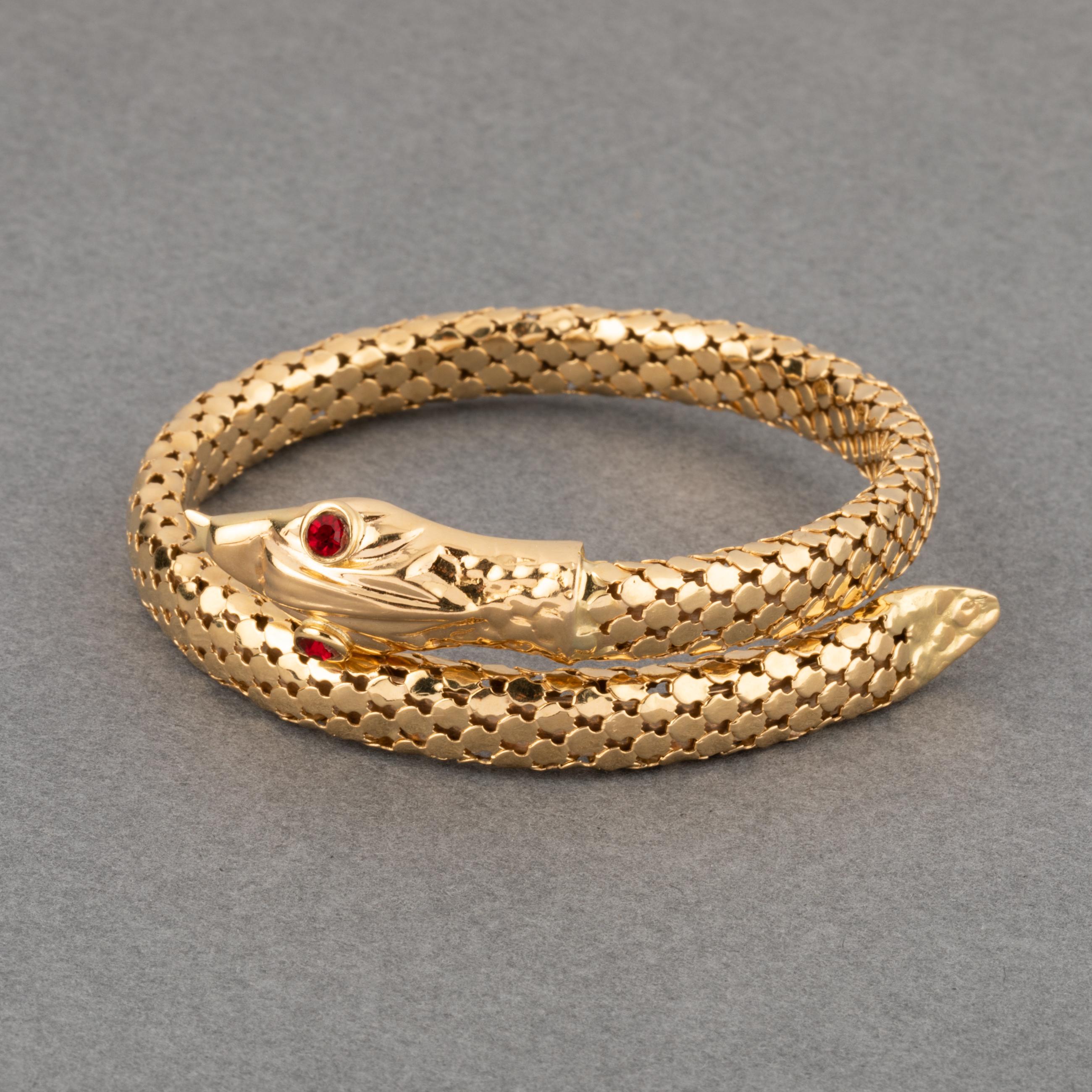Vintage Schlangenarmband aus Gold Damen im Angebot