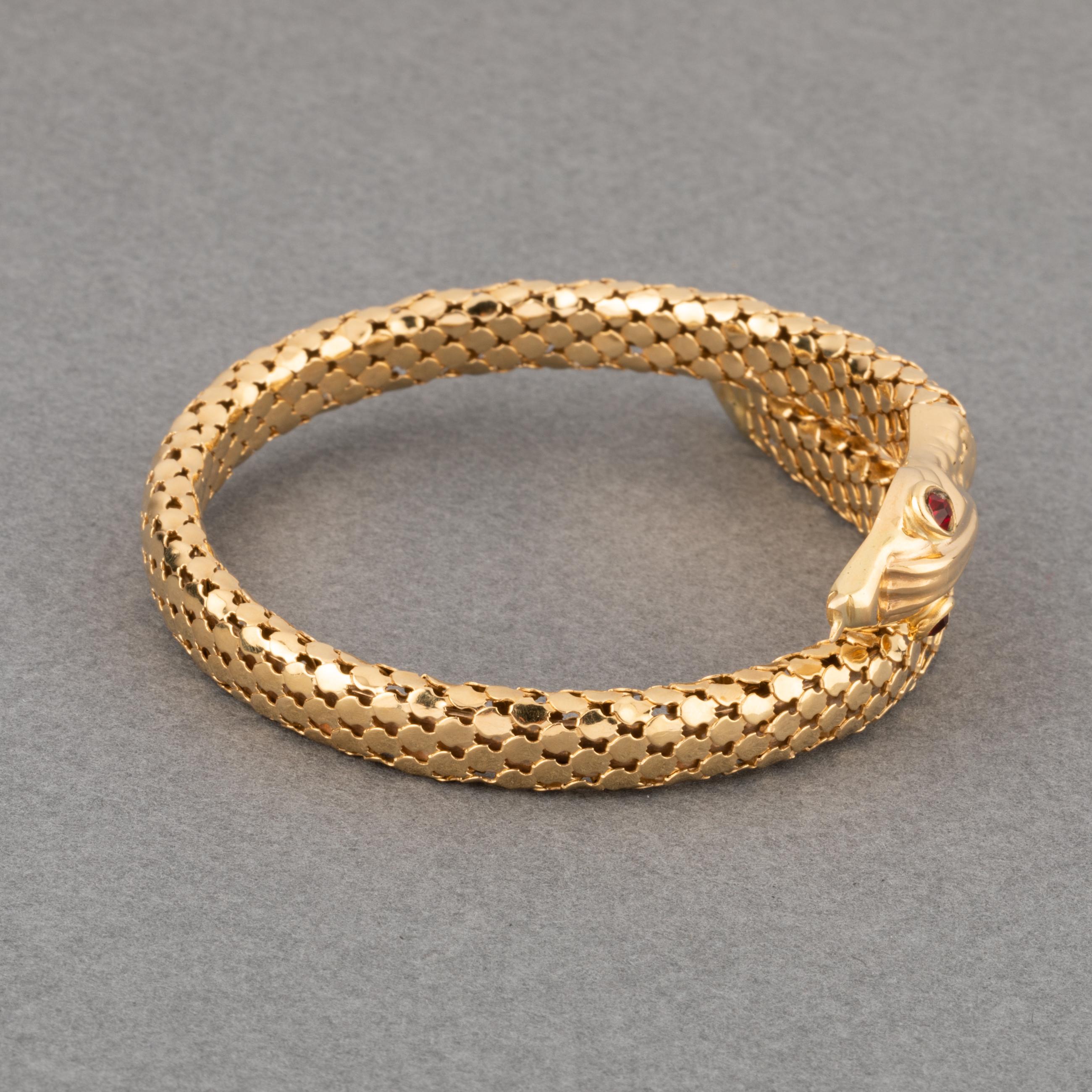 Vintage Schlangenarmband aus Gold im Angebot 1