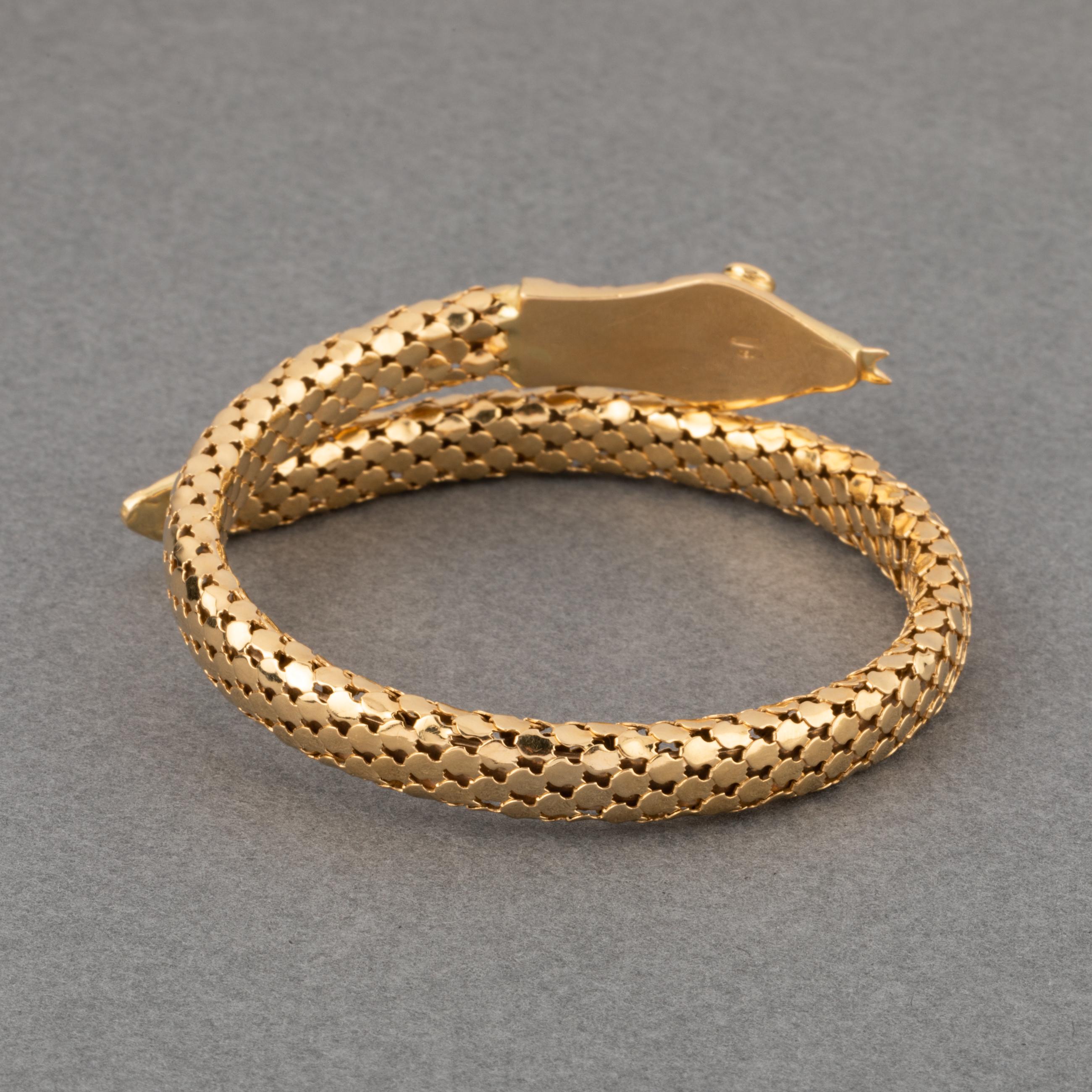 Vintage Schlangenarmband aus Gold im Angebot 2