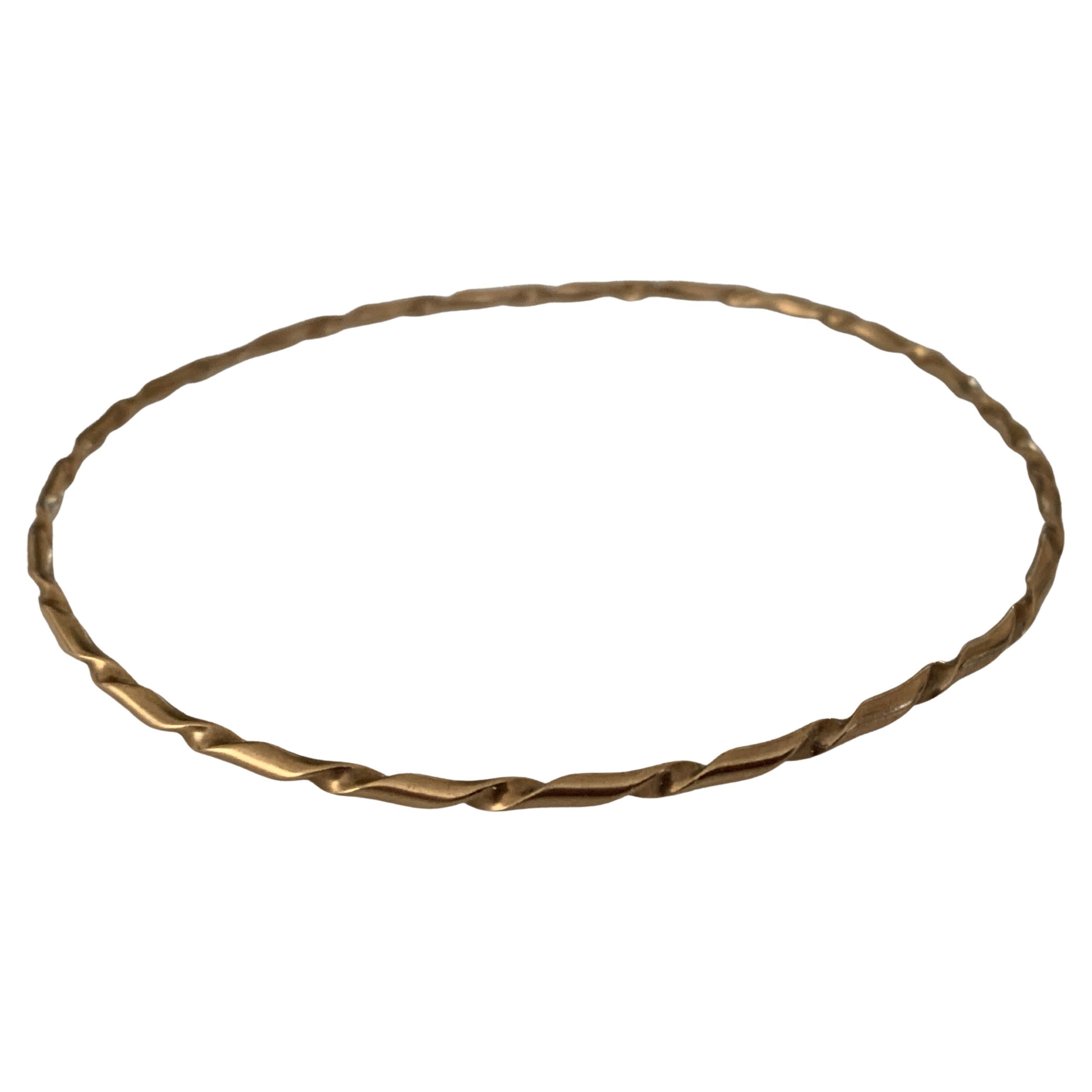Gold Vintage Twist Bangle British Hallmarks Circa 1978