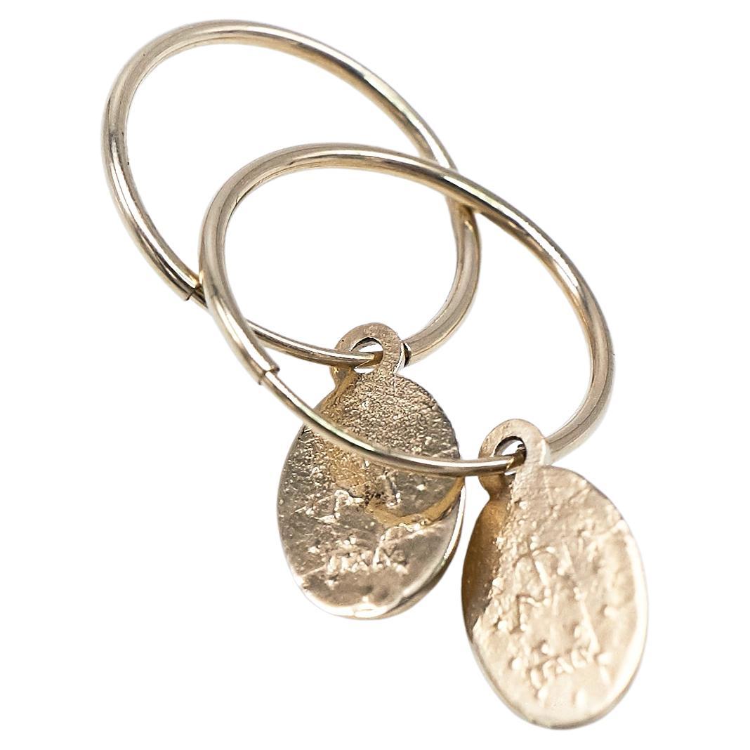 14k Solid Gold Virgin Mary Hoop Earrings J Dauphin
Sold as a Pair

J DAUPHIN 