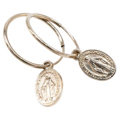Pendientes de aro Virgen María de oro J DAUPHIN