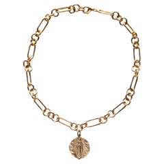 Gold Virgin Mary Necklace Medal Choker Tanzanite J Dauphin