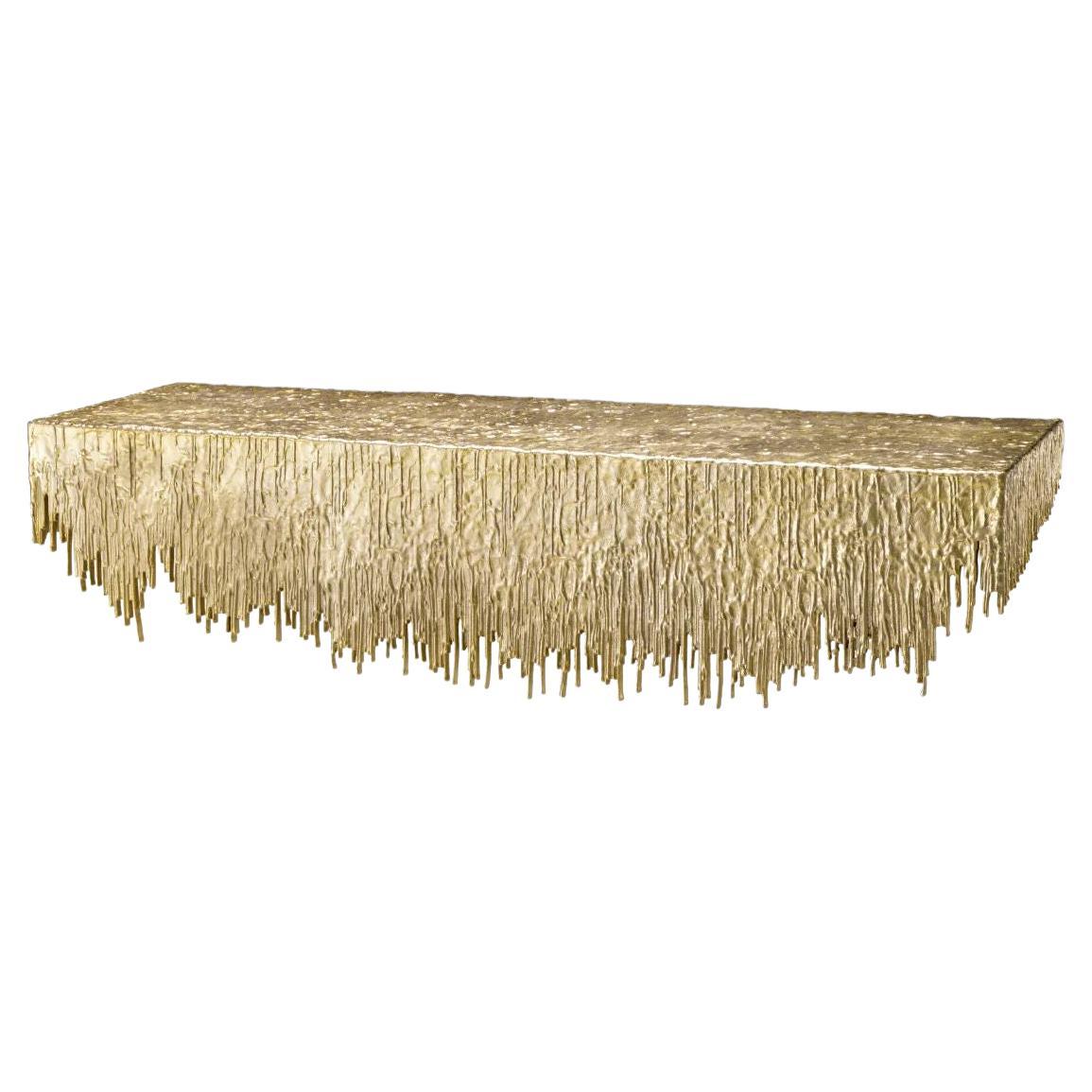 Gold Wall Console in High-Quality Metal Finish