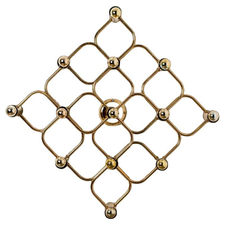 Gold Wall Light/Flush Mount by Sciolari, 1970s