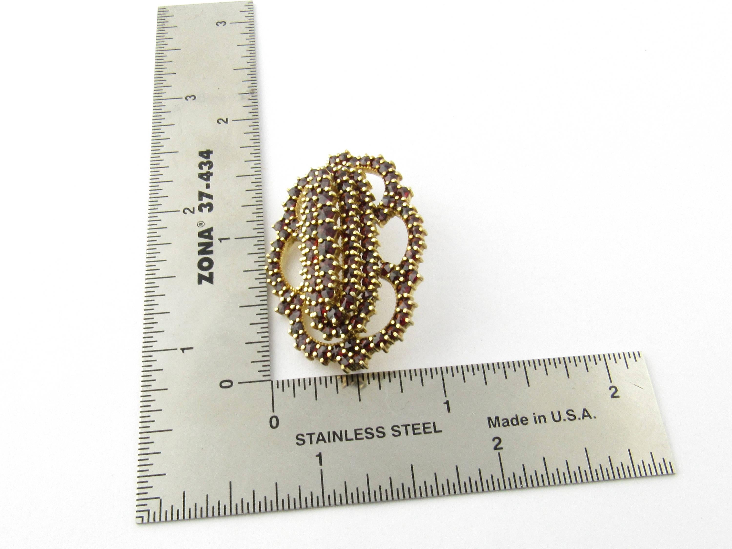 Gold Wash 900 Silver Garnet Brooch 2