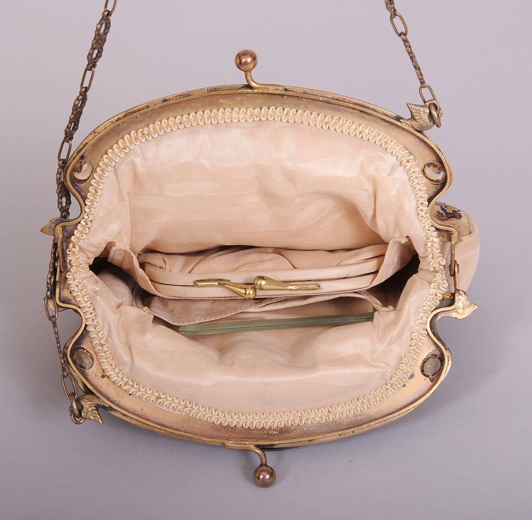 Borsa da sera con cornice in oro Sterling Citrini, perle e aghi italiani 2