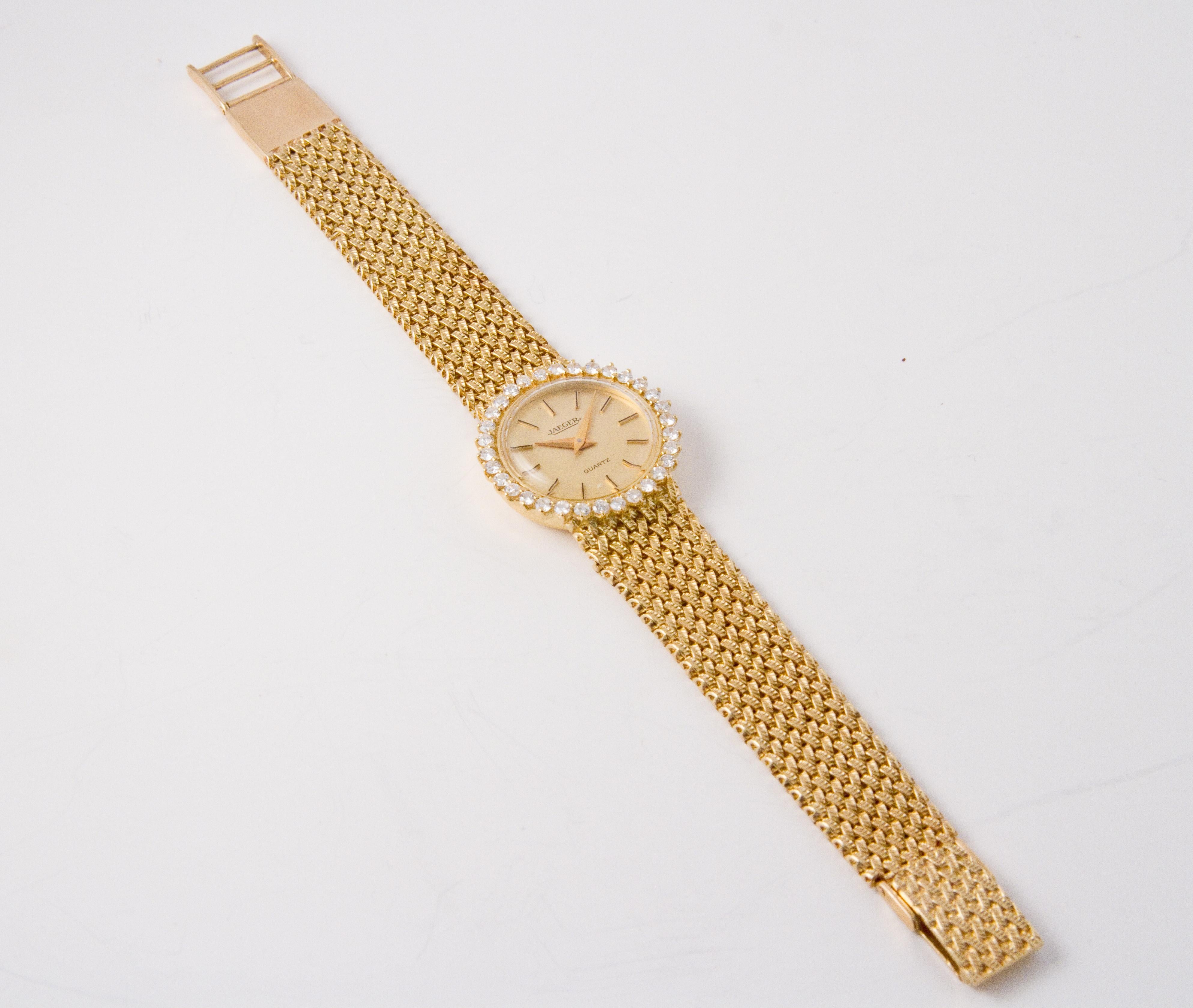 Contemporary Gold Watch 18 Carat with Diamond