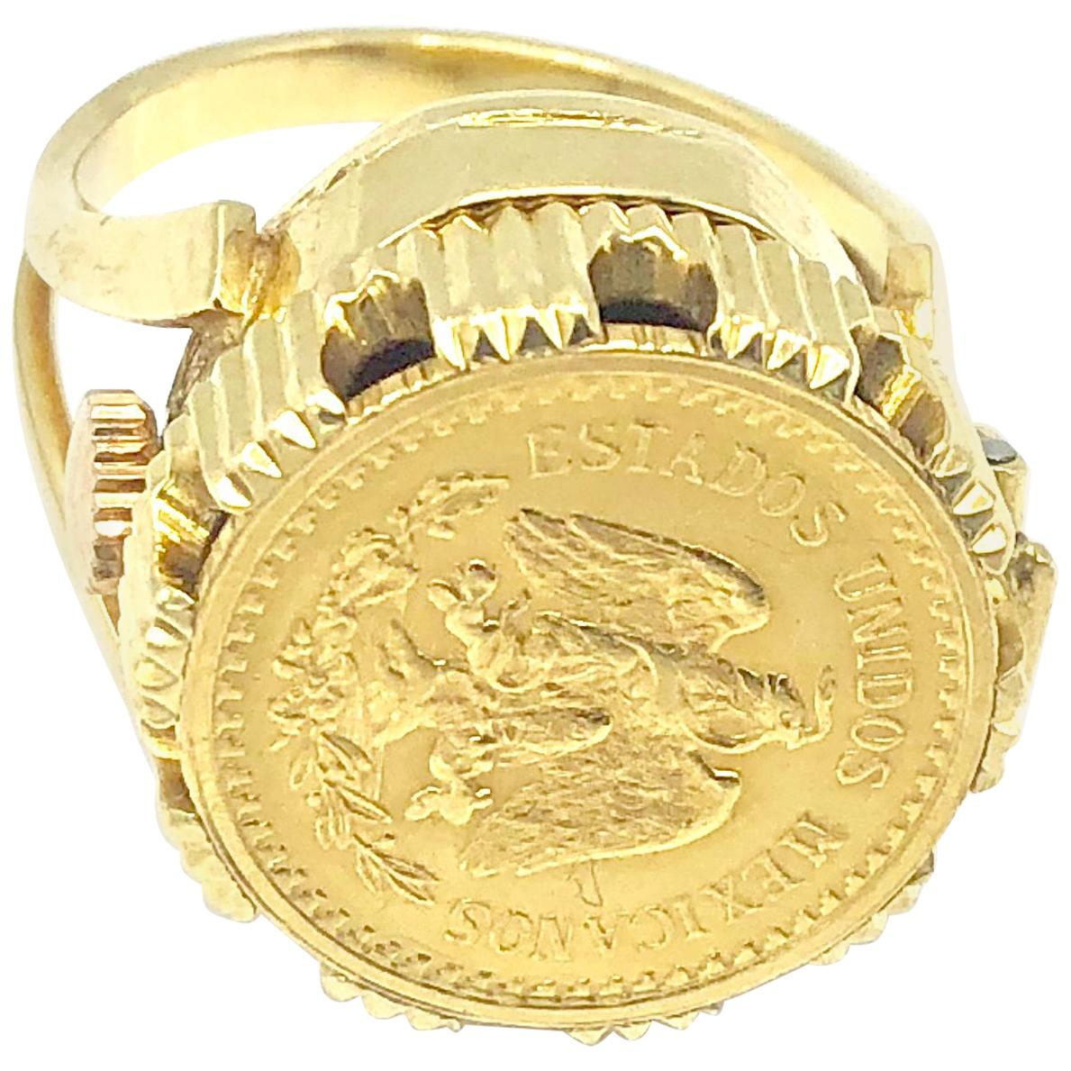Gold Watch-Ring For Sale
